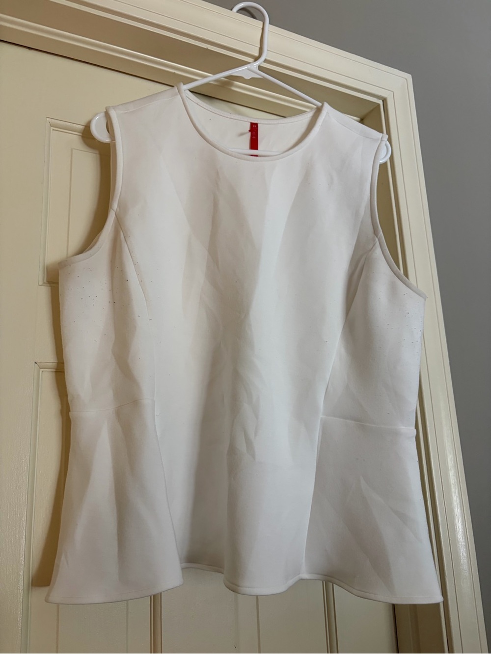 SPANX White Sleeveless Peplum Tank Top